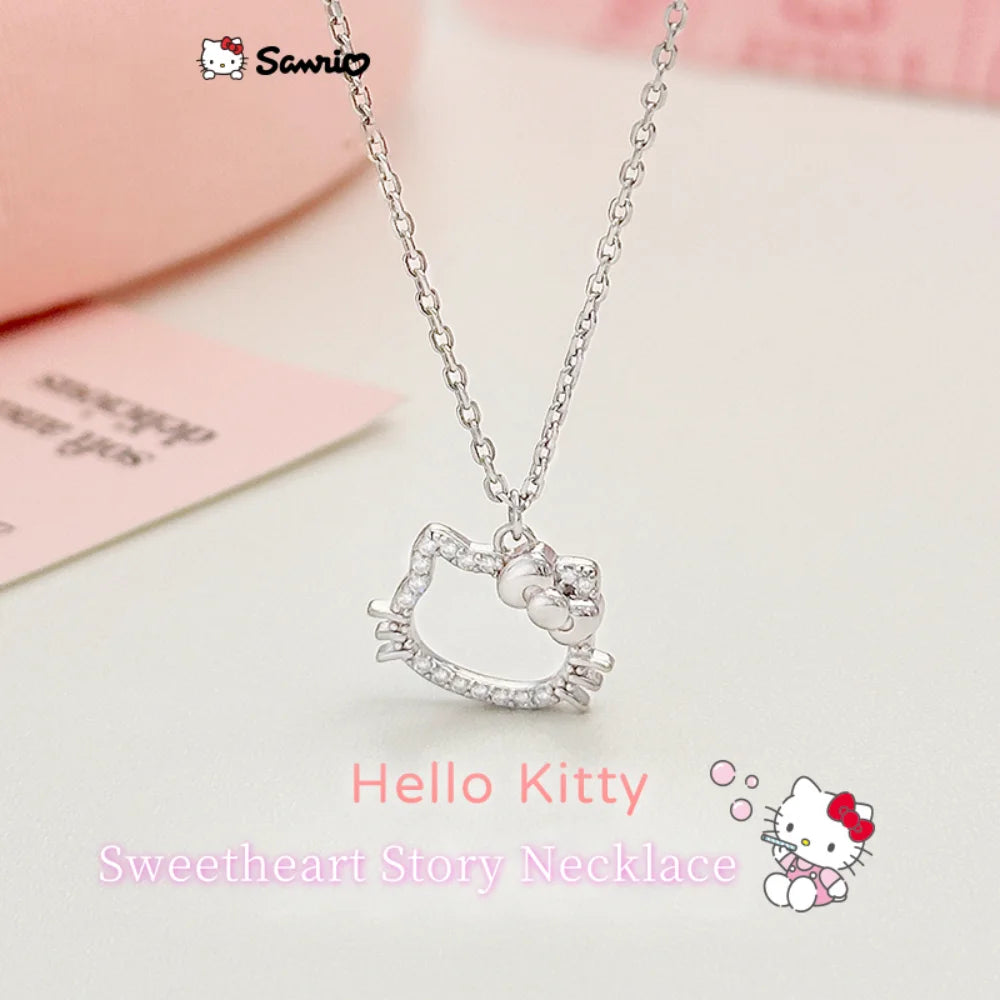 Kawaii Sanrio Necklace Cute Anime Characters Hello Kitty Openwork Design Ring