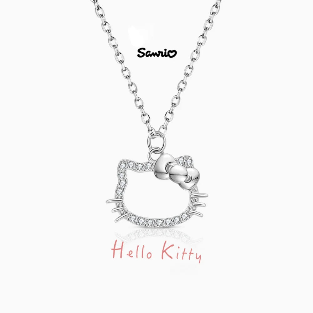 Kawaii Sanrio Necklace Cute Anime Characters Hello Kitty Openwork Design Ring