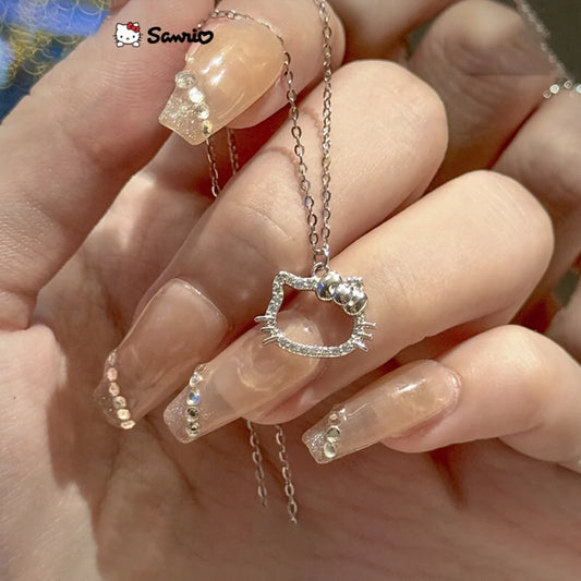 Kawaii Sanrio Necklace Cute Anime Characters Hello Kitty Openwork Design Ring